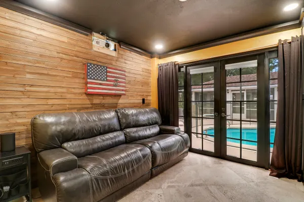 a living room with furniture