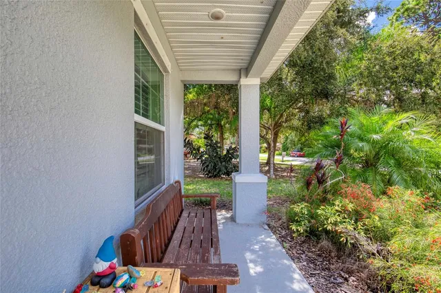 a view of small garden in the backyard