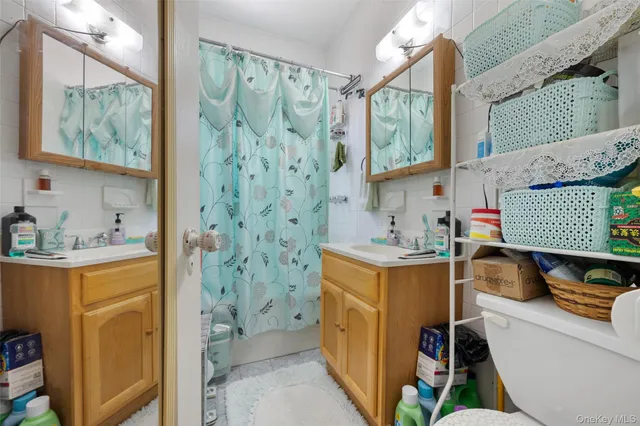 a bathroom with a sink toilet vanity and shower