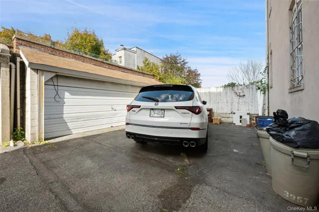 a car parked in front of a building