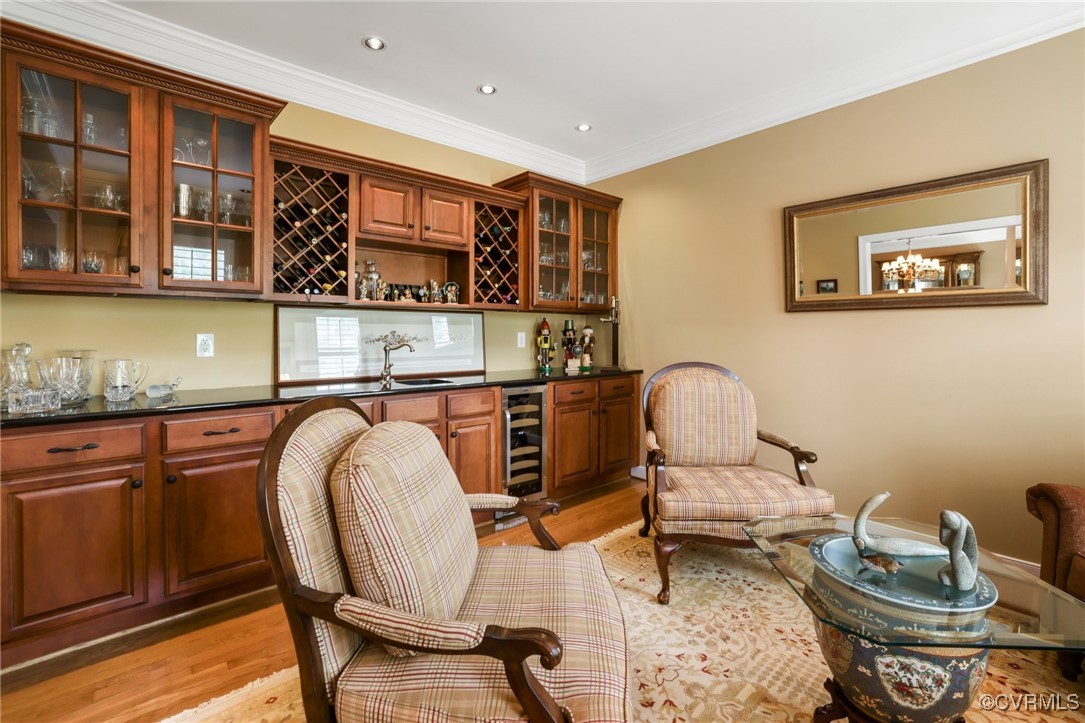 561 Hill Grove Road Manakin-Sabot, VA 23103 - Photo 4 of 34 living room built in cabinet with wine fridge