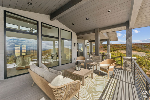 2280 East Outlaw Road, Unit 56 Kamas, UT 84036 - Photo 56 of 59 Deck with an outdoor living space and a patio area