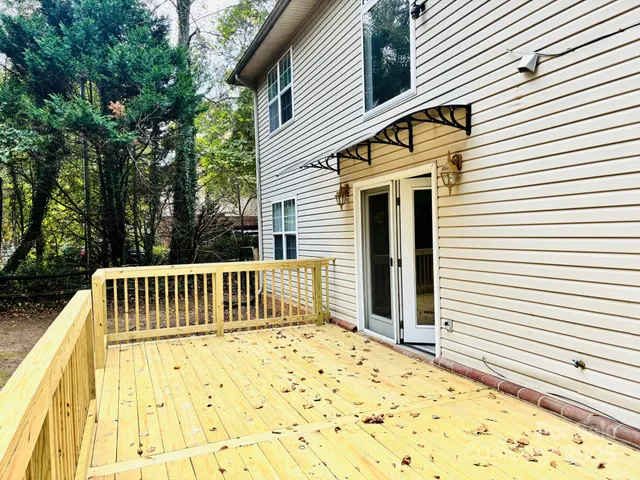 a view of a wooden door