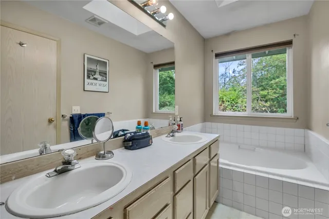 a bathroom with a sink and a bathtub