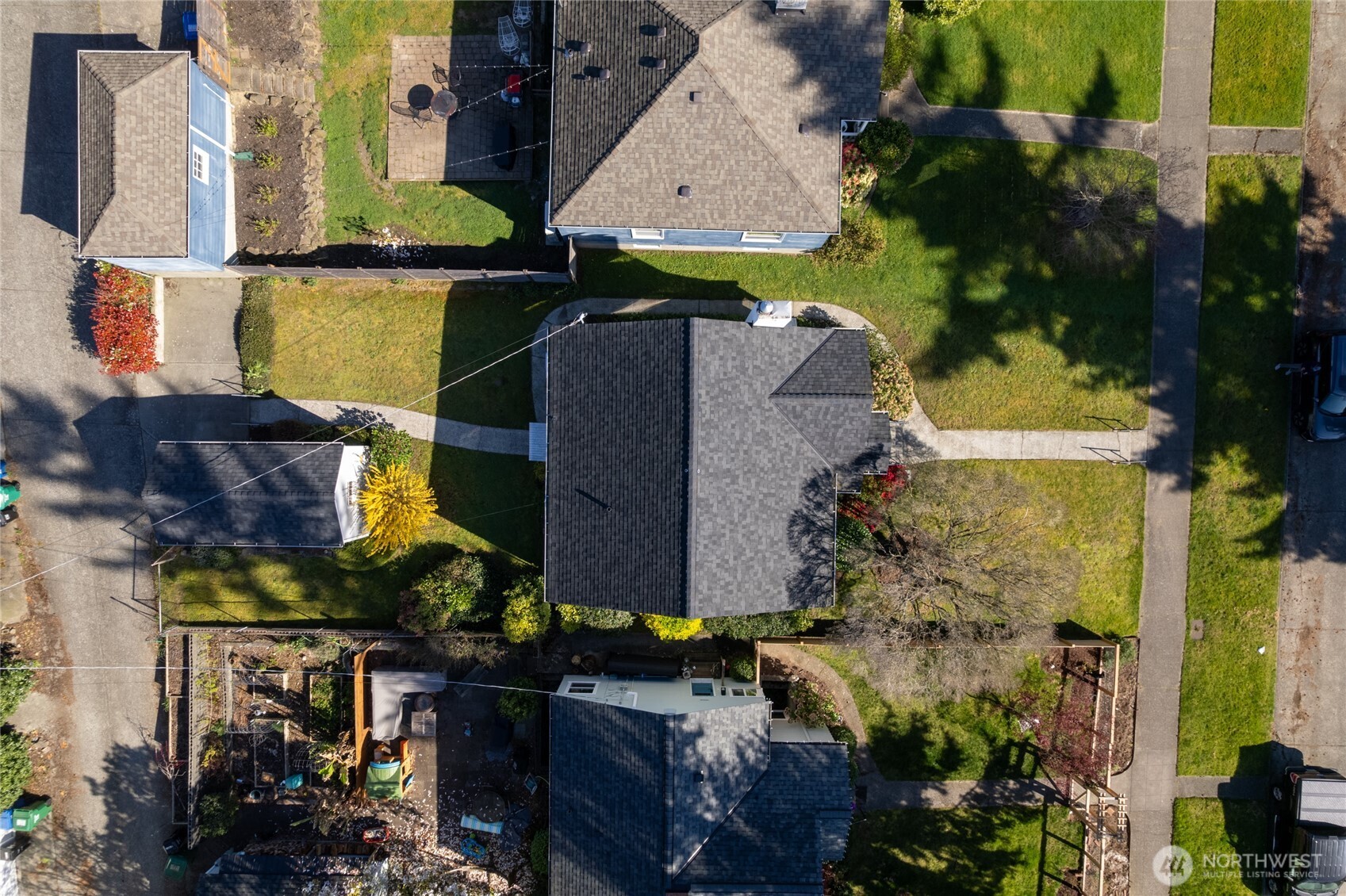 4437 47th Avenue Southwest Seattle, WA 98116 - Photo 35 of 39 an aerial view of houses with outdoor space