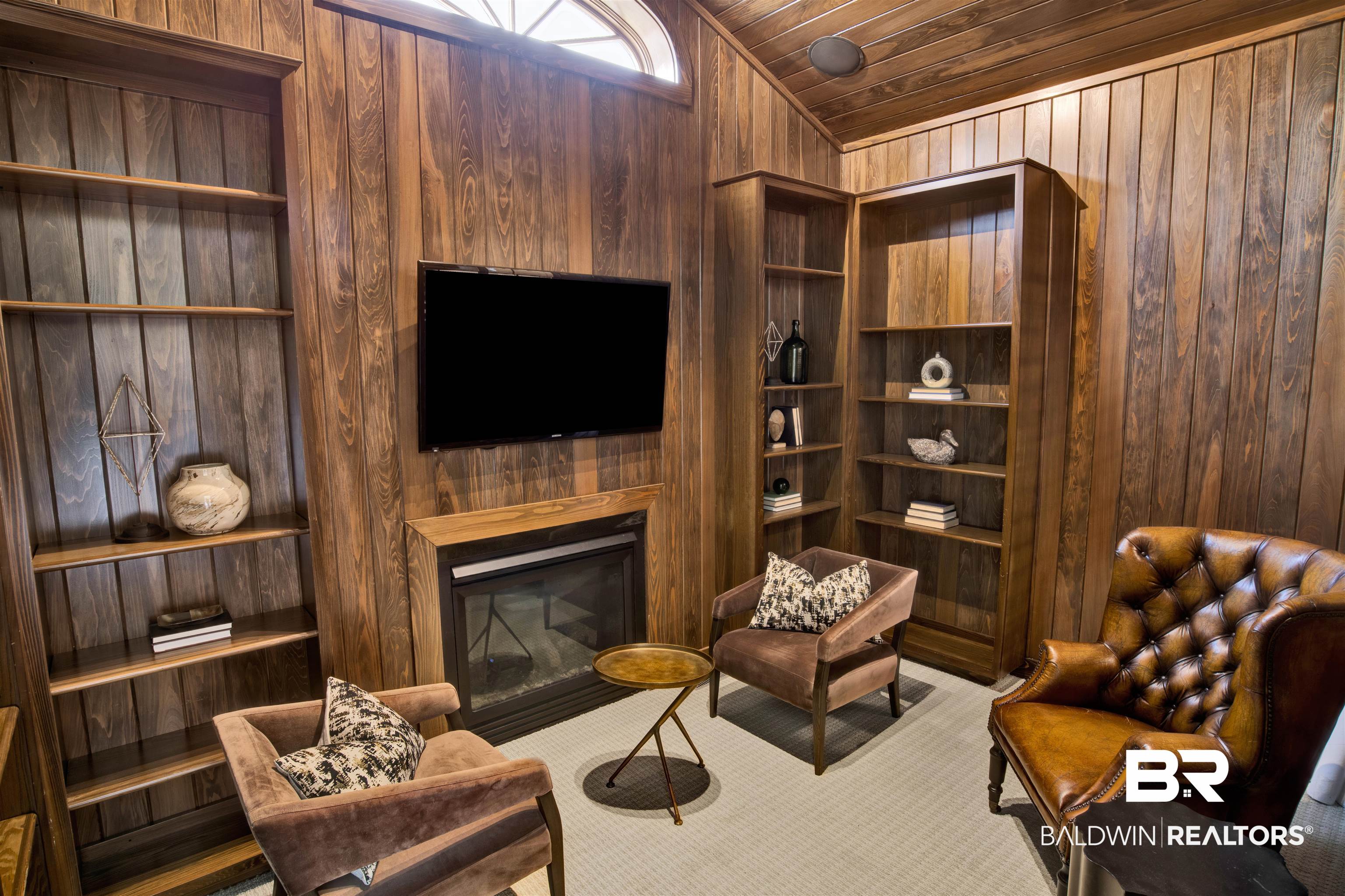 3816 Austill Lane Mobile, AL 36608 - Photo 38 of 80 Sitting room with a glass covered fireplace, wood ceiling, and carpet