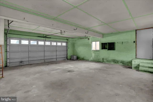 a view of a garage