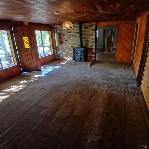 a plant is in front of a door