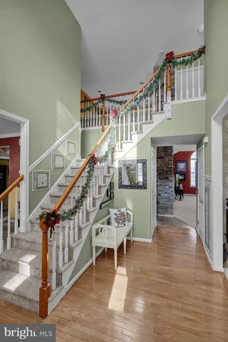 a view of staircase with furniture