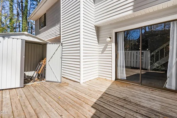 a view of a wooden deck