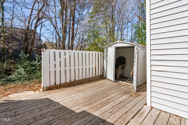 a view of wooden deck