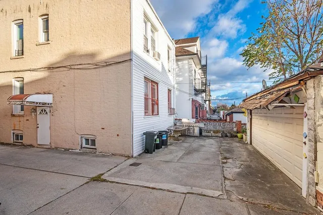 a view of a street with buildings