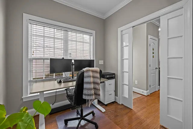 a living room with furniture and a couch