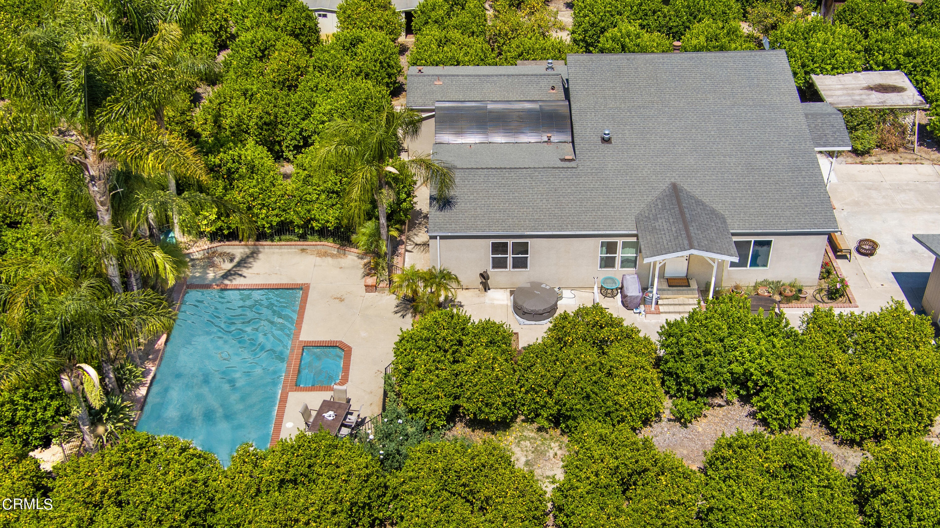 8191 Waters Road Moorpark, CA 93021 - Photo 3 of 13 an aerial view of a house with a yard and garden