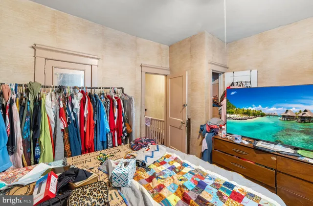 a bed room with a bed and a bed