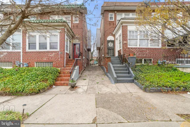 front view of a brick building