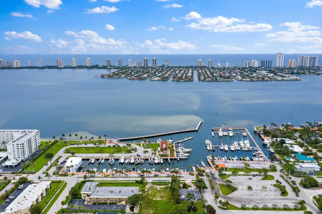 a view of a city with an ocean view