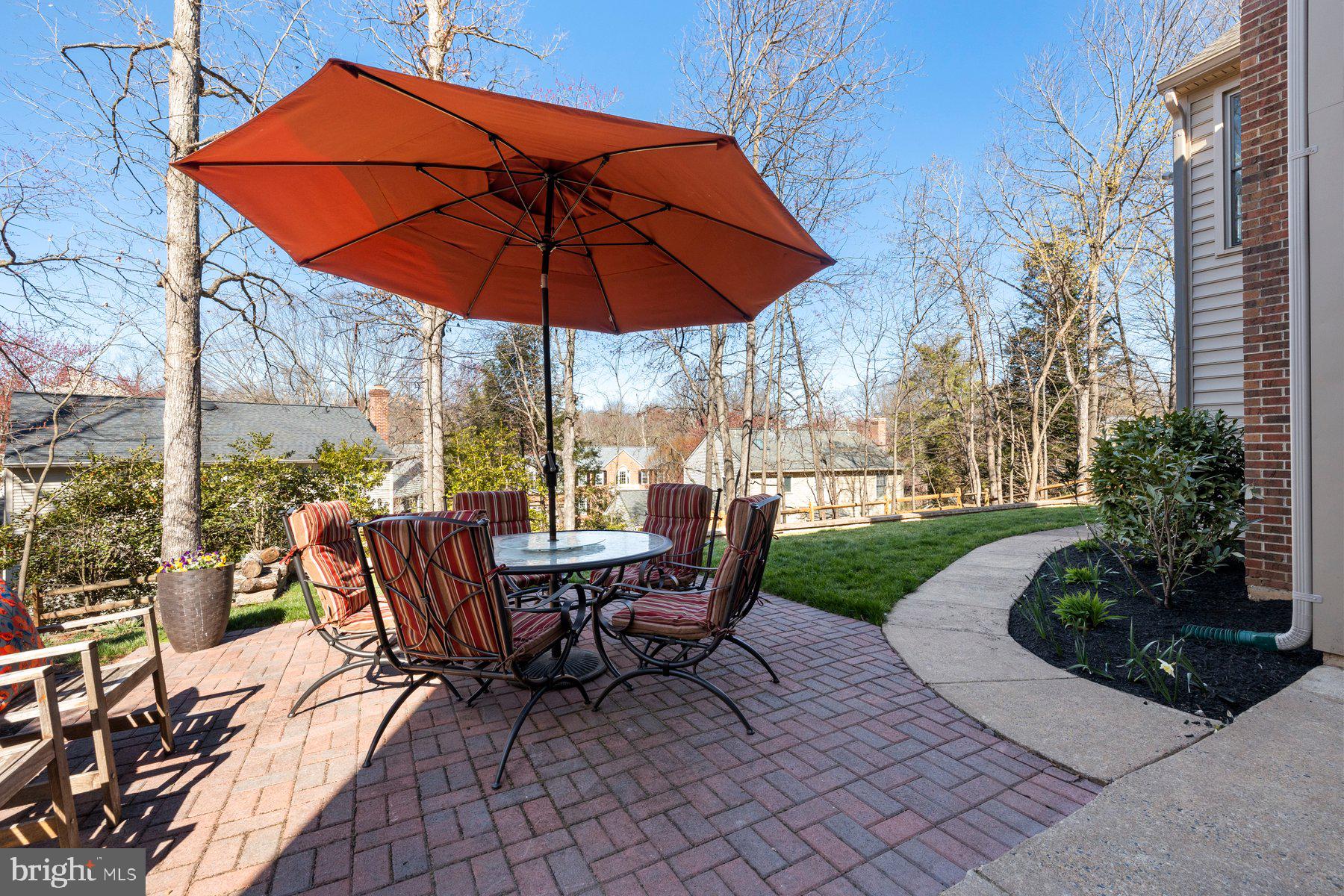 20623 Cutwater Place Sterling, VA 20165 - Photo 50 of 59 a view of patio with chairs and table under an umbrella