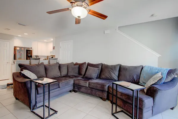 a living room with furniture