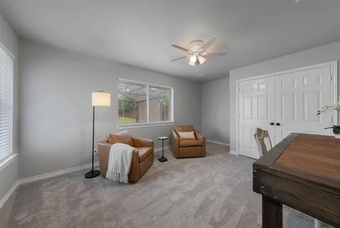 a living room with furniture