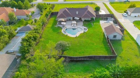 an aerial view of a house