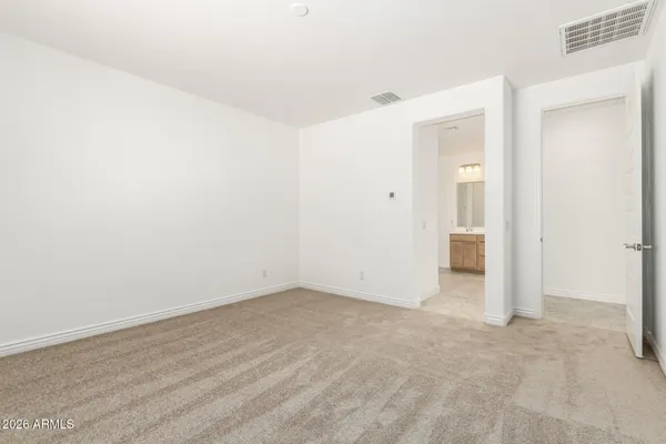 an empty room with an entryway