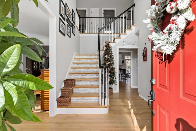 a view of entryway with a front door