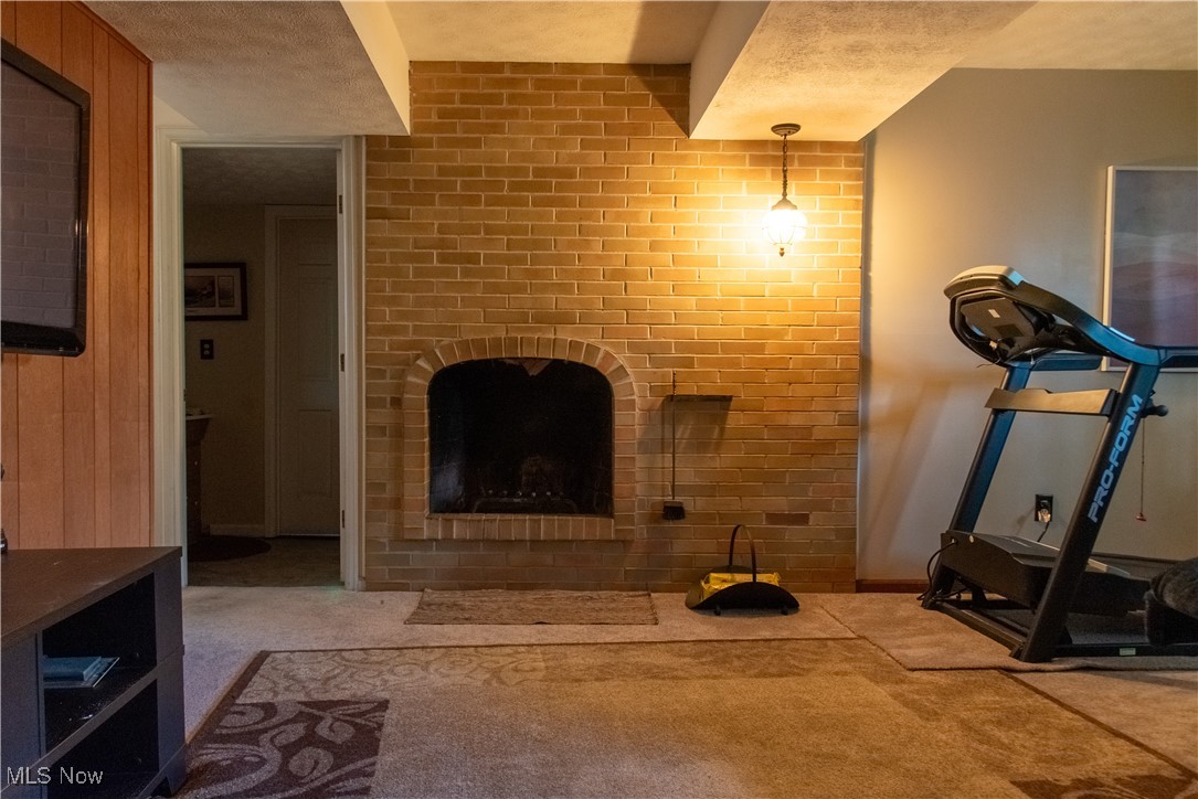 7969 Bricker Road Northwest Clinton, OH 44216 - Photo 21 of 23 Family room area with carpet floors, and fireplace