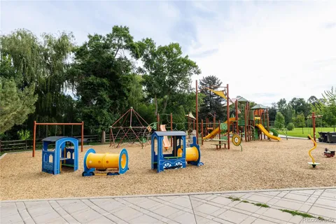 an outdoor space with patio furniture