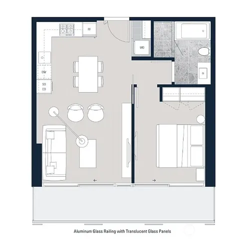 a black and white photo of a living room