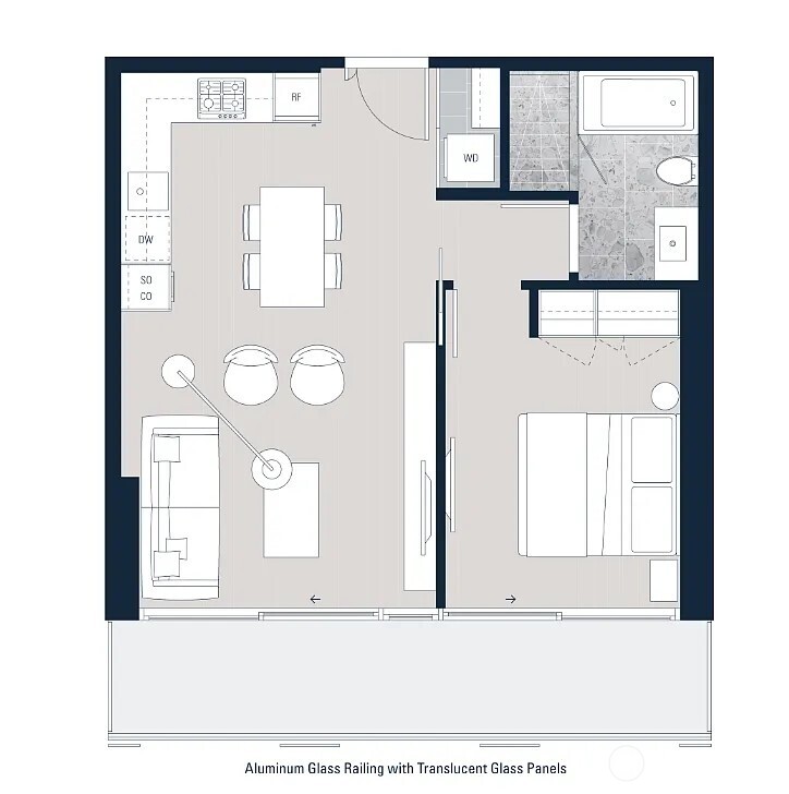 300 Virginia Street, Unit 2210 Seattle, WA 98101 - Photo 3 of 27 a black and white photo of a living room