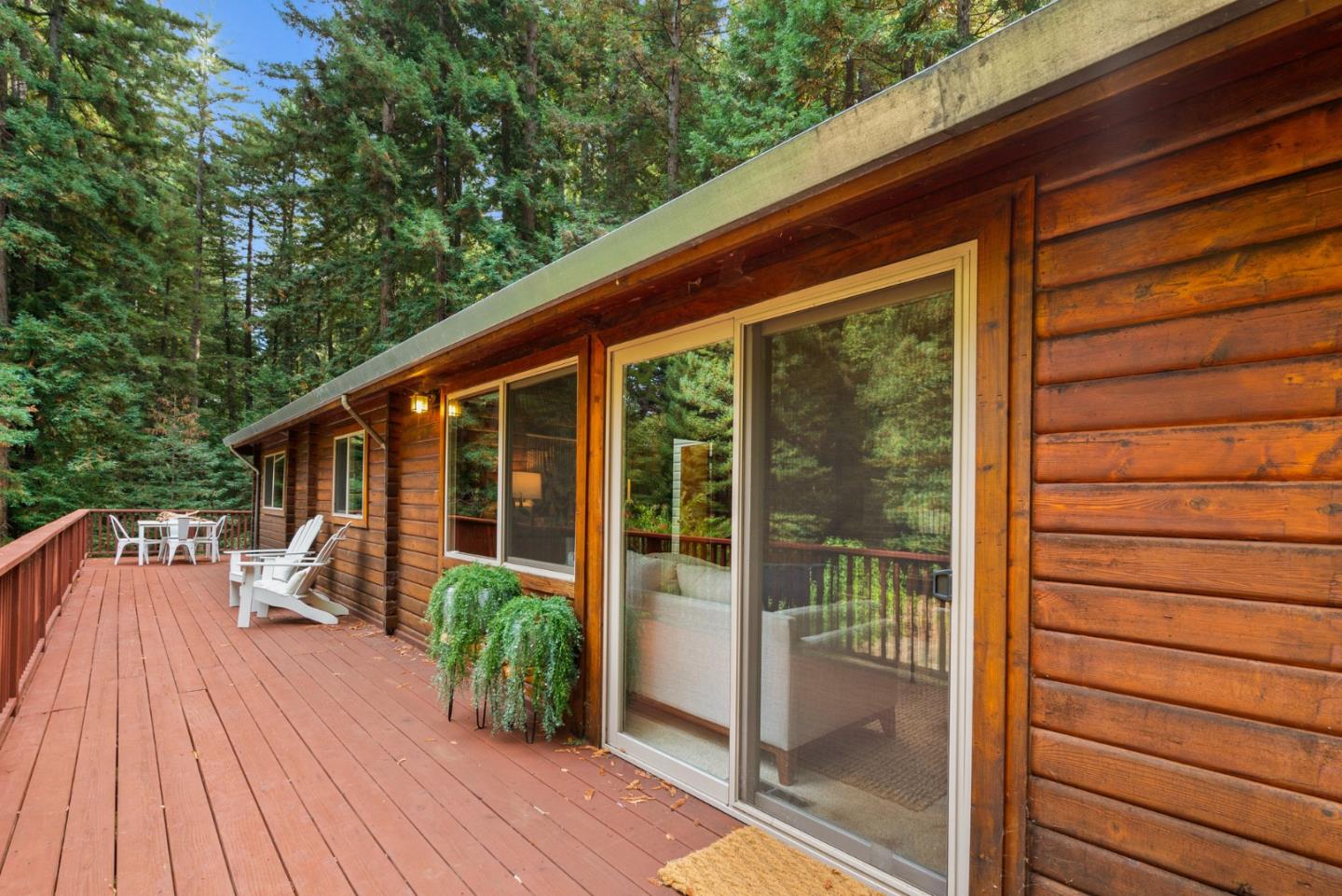 605 Waldeberg Road Ben Lomond, CA 95005 - Photo 31 of 45 a view of backyard with deck and outdoor seating