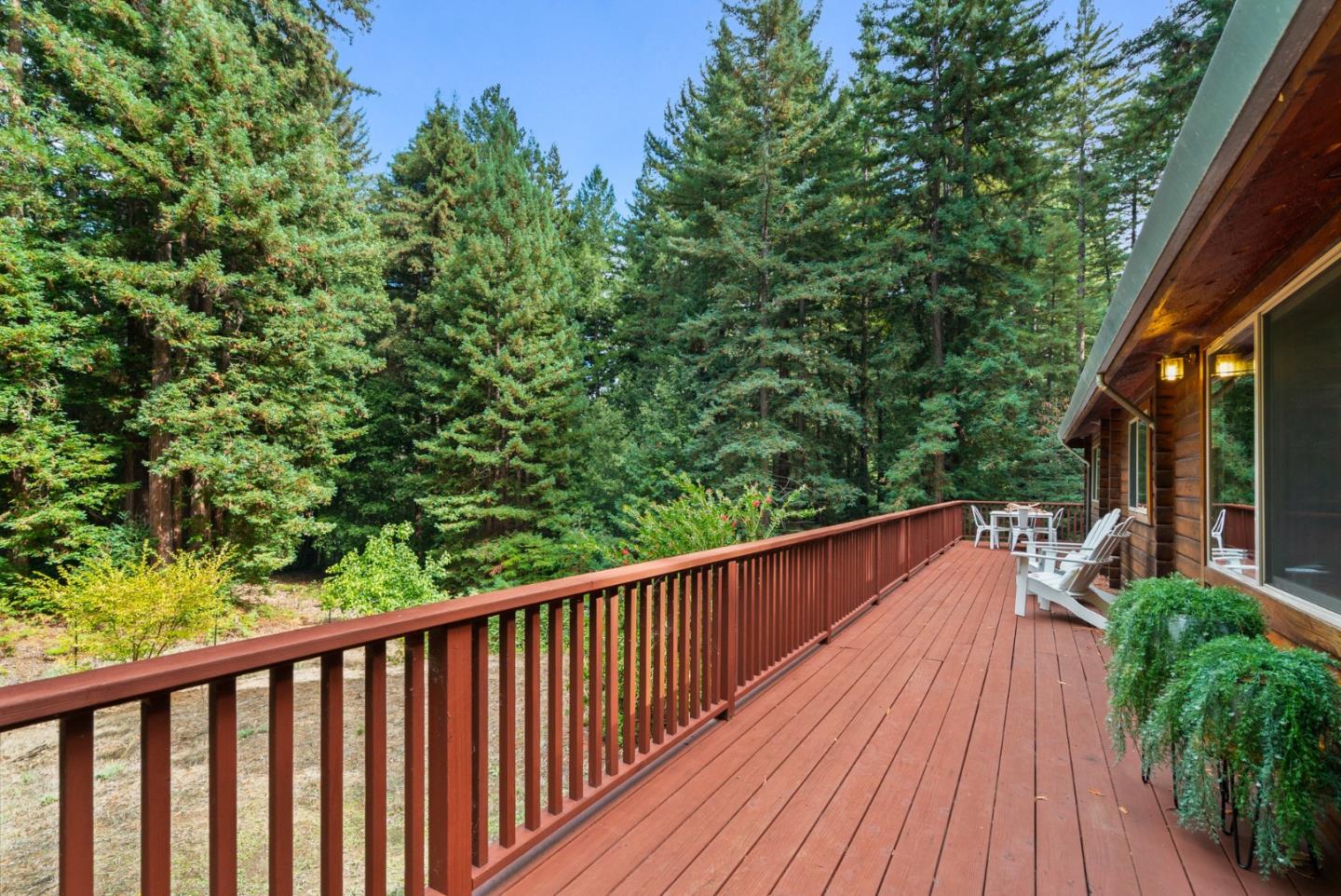 605 Waldeberg Road Ben Lomond, CA 95005 - Photo 33 of 45 a view of balcony with wooden floor and outdoor seating