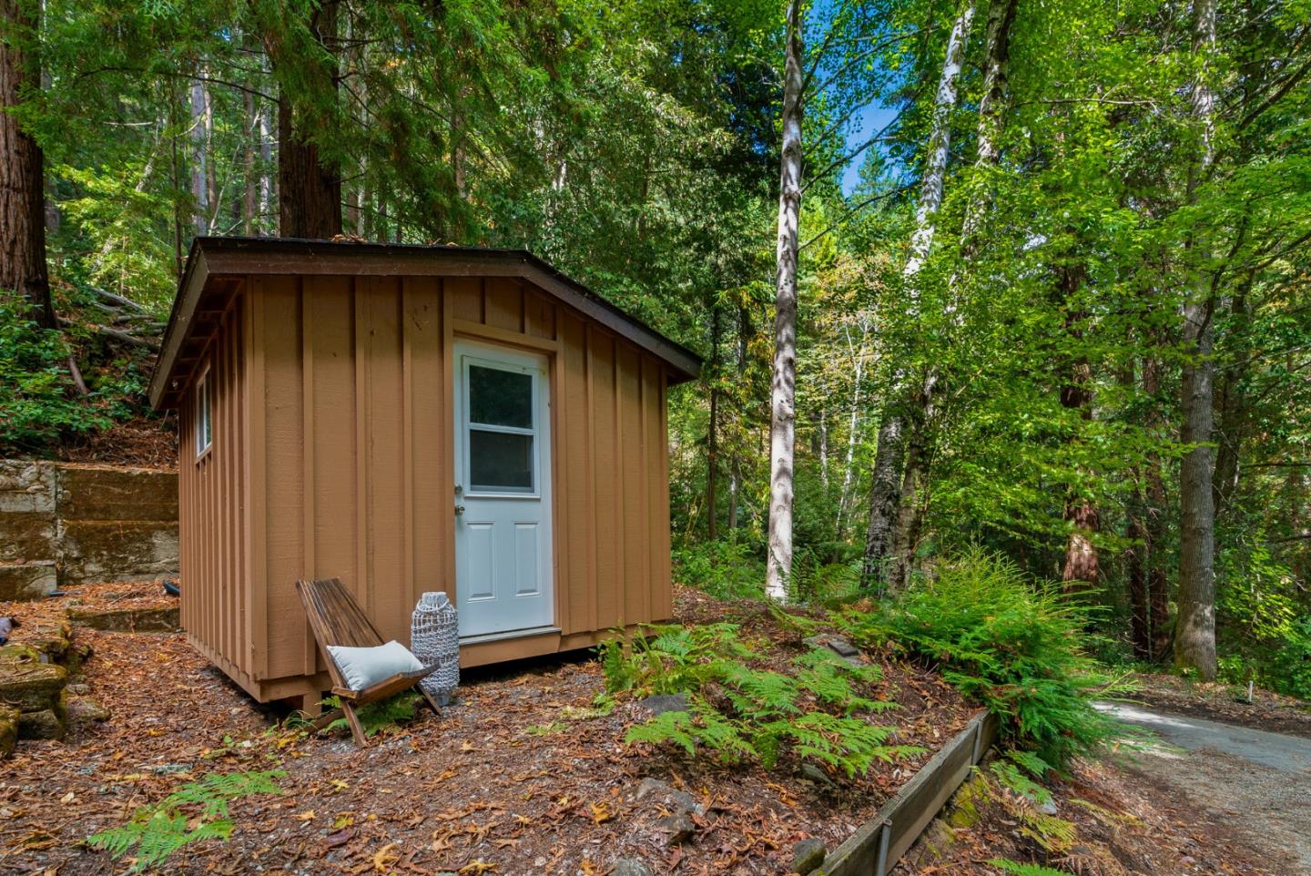 605 Waldeberg Road Ben Lomond, CA 95005 - Photo 39 of 45 a backyard of a house with lots of green space