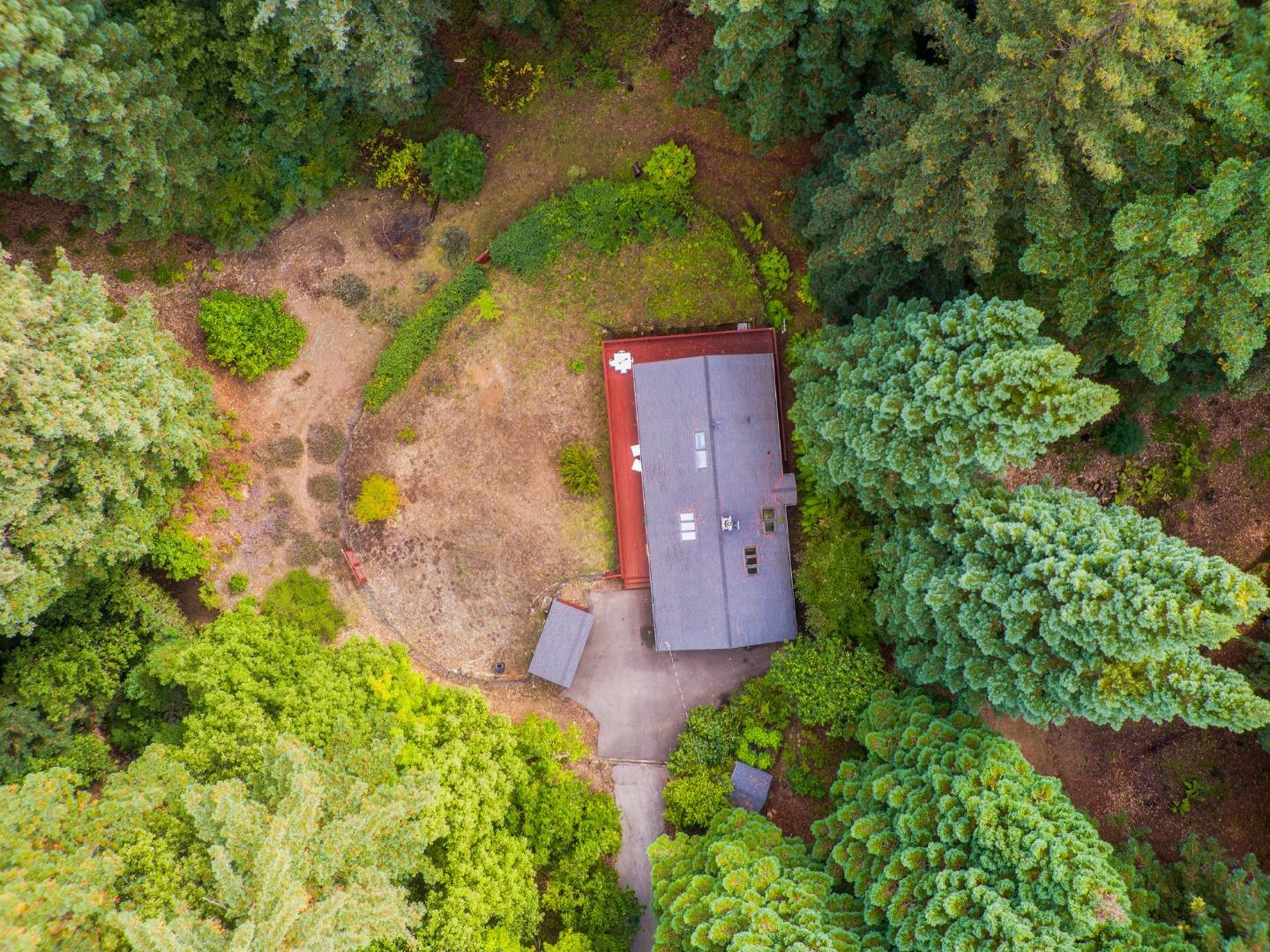 605 Waldeberg Road Ben Lomond, CA 95005 - Photo 44 of 45 an aerial view of a house with a yard