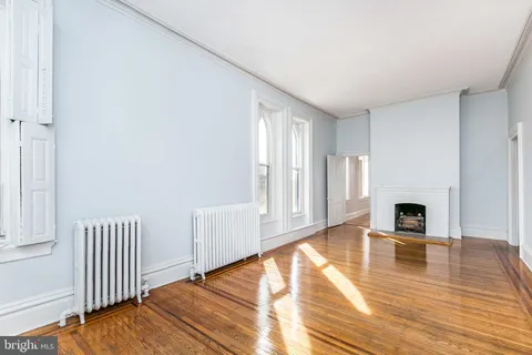 a view of livingroom with wooden floor
