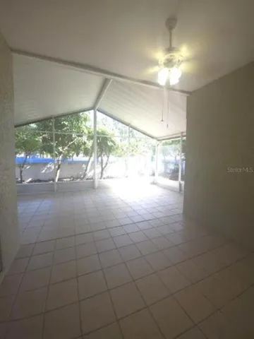 a room with a large window