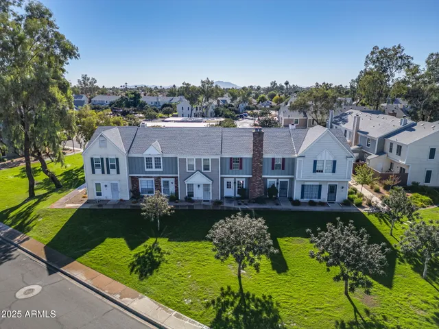 an aerial view of a house
