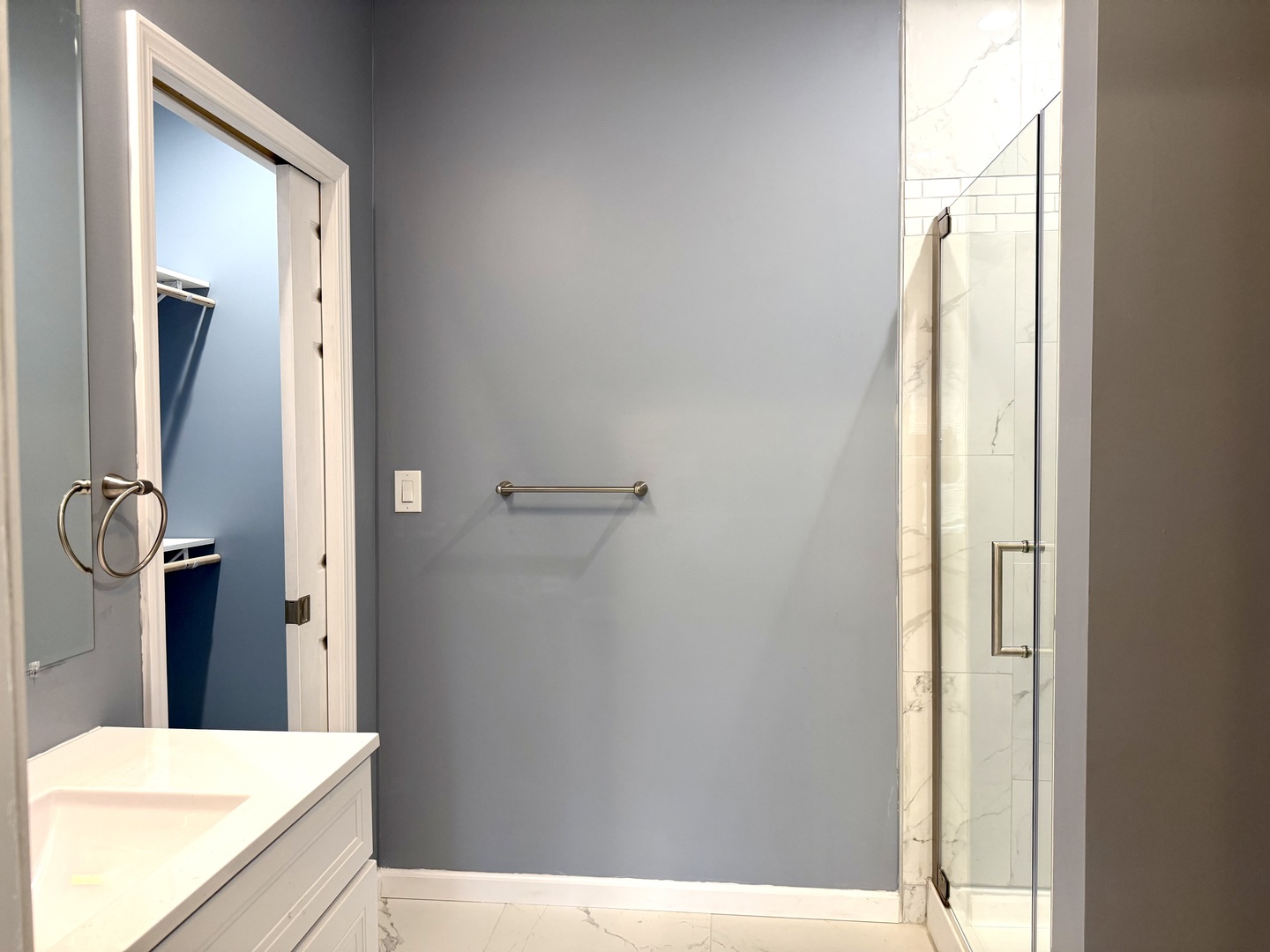 1104 Midway Court Marion, IL 62959 - Photo 11 of 13 a bathroom with a granite countertop shower and a sink