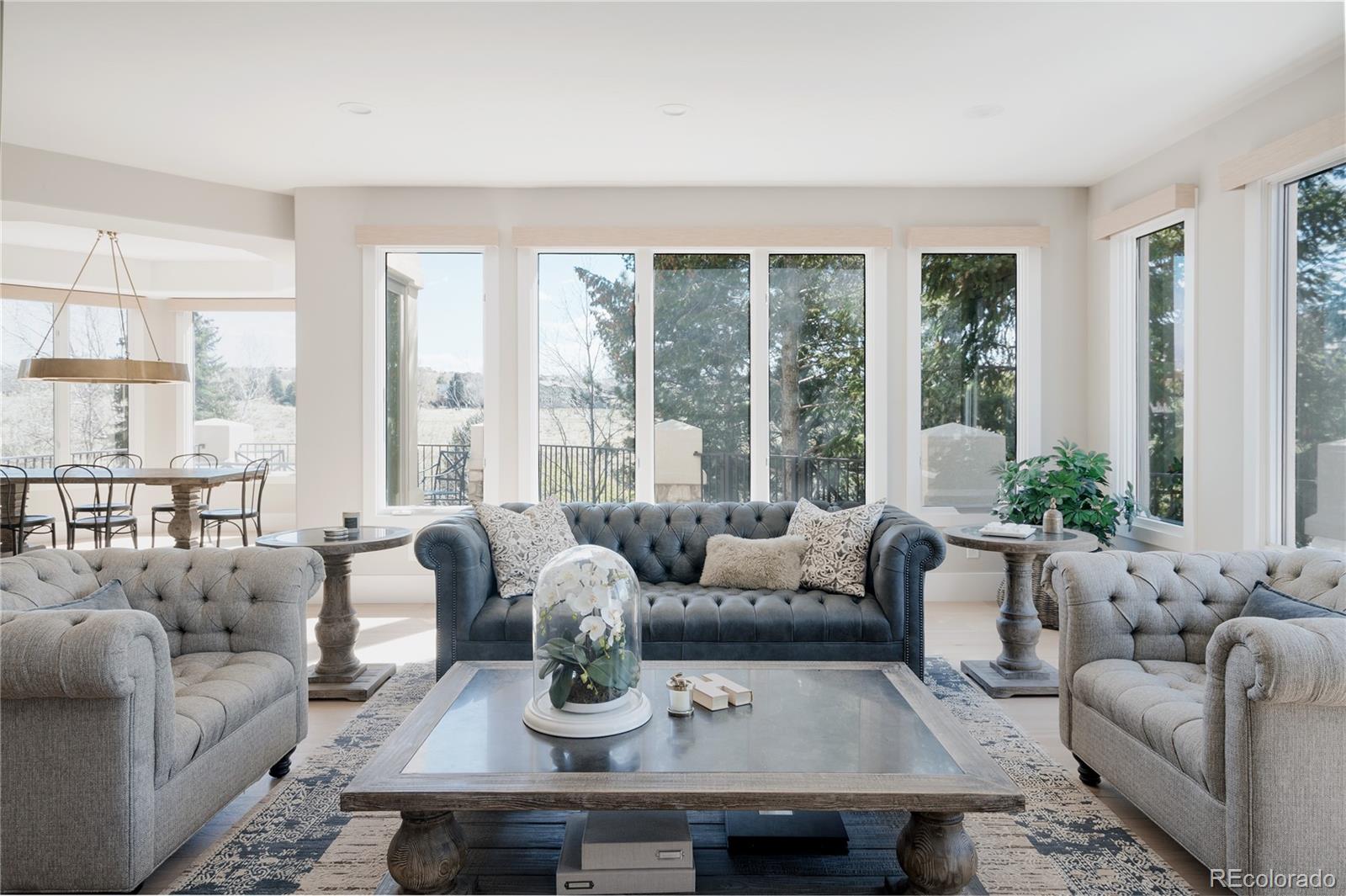 298 Fairchild Drive Highlands Ranch, CO 80126 - Photo 8 of 50 a living room with furniture and floor to ceiling windows