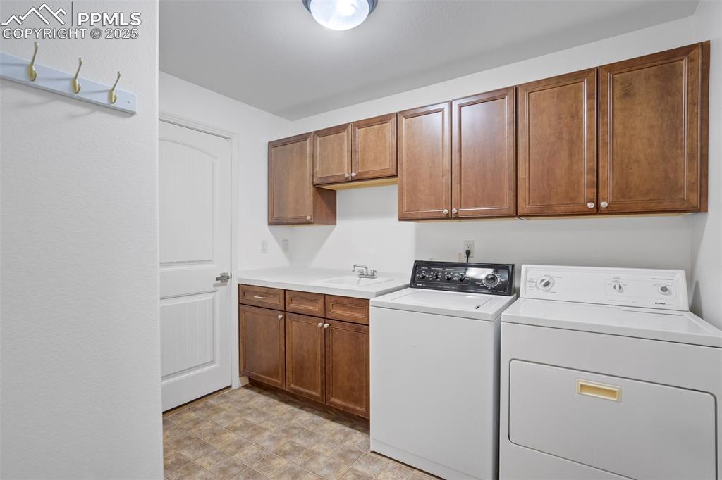 1571 Promontory Bluff View Colorado Springs, CO 80921 - Photo 34 of 49 a view of a storage and utility room with washer and dryer