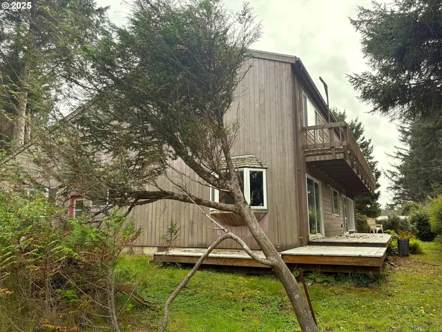 a view of backyard with a small cabin