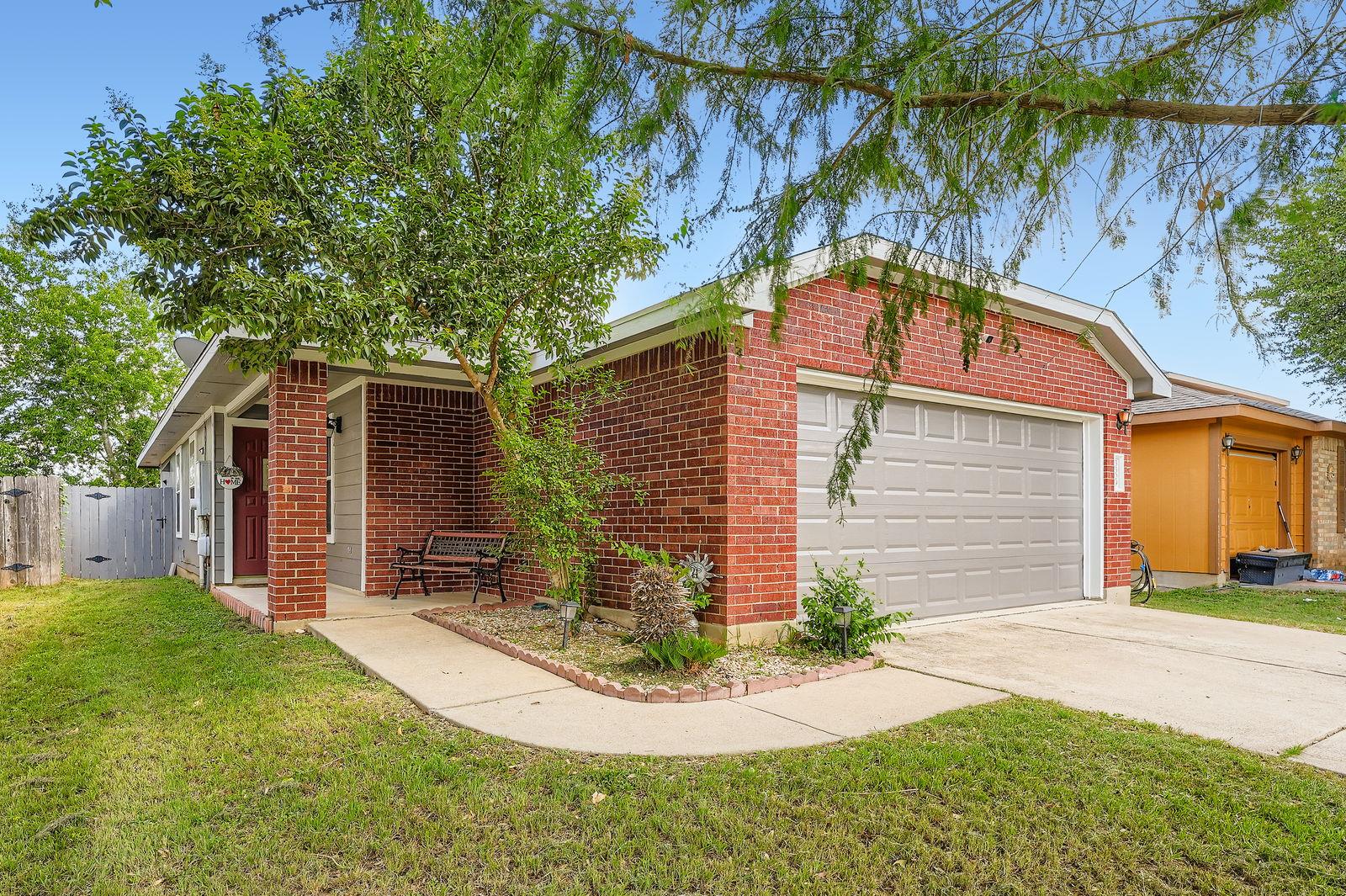 a view of backyard of house