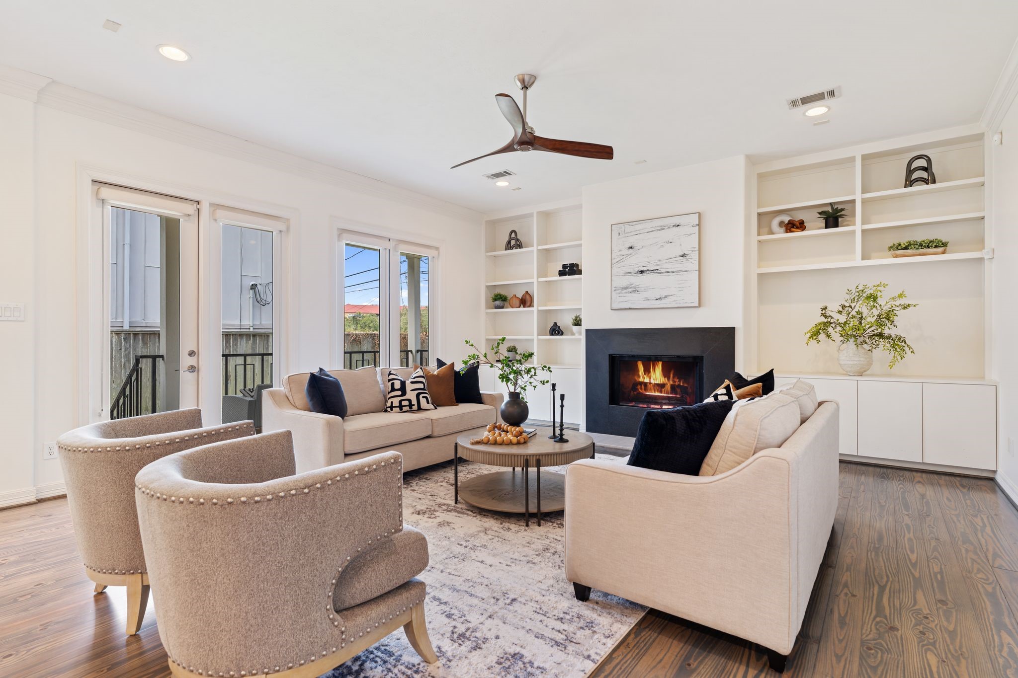 4822 Jason Street Houston, TX 77096 - Photo 15 of 45 a living room with furniture and a fireplace