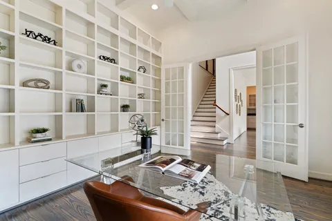 a living room with furniture