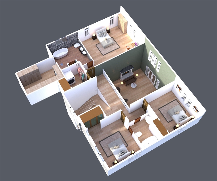 16 Matts Way Seekonk, MA 02771 - Photo 4 of 9 aerial view of a house with a bed