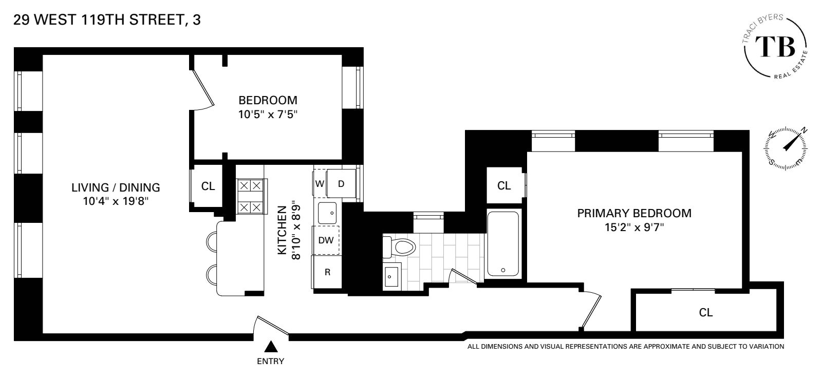 29 West 119th Street, Unit 3 Manhattan, NY 10026 - Photo 14 of 14 a picture of a floor plan