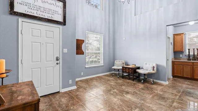 a living room with furniture