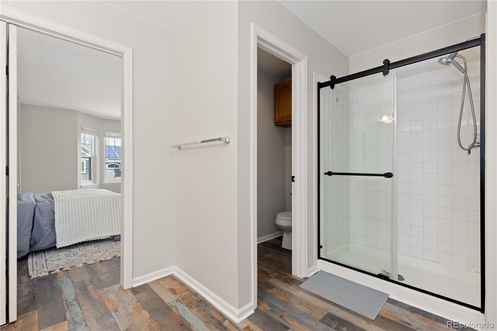 758 Huntington Place Highlands Ranch, CO 80126 - Photo 22 of 46 a bathroom with a glass shower door