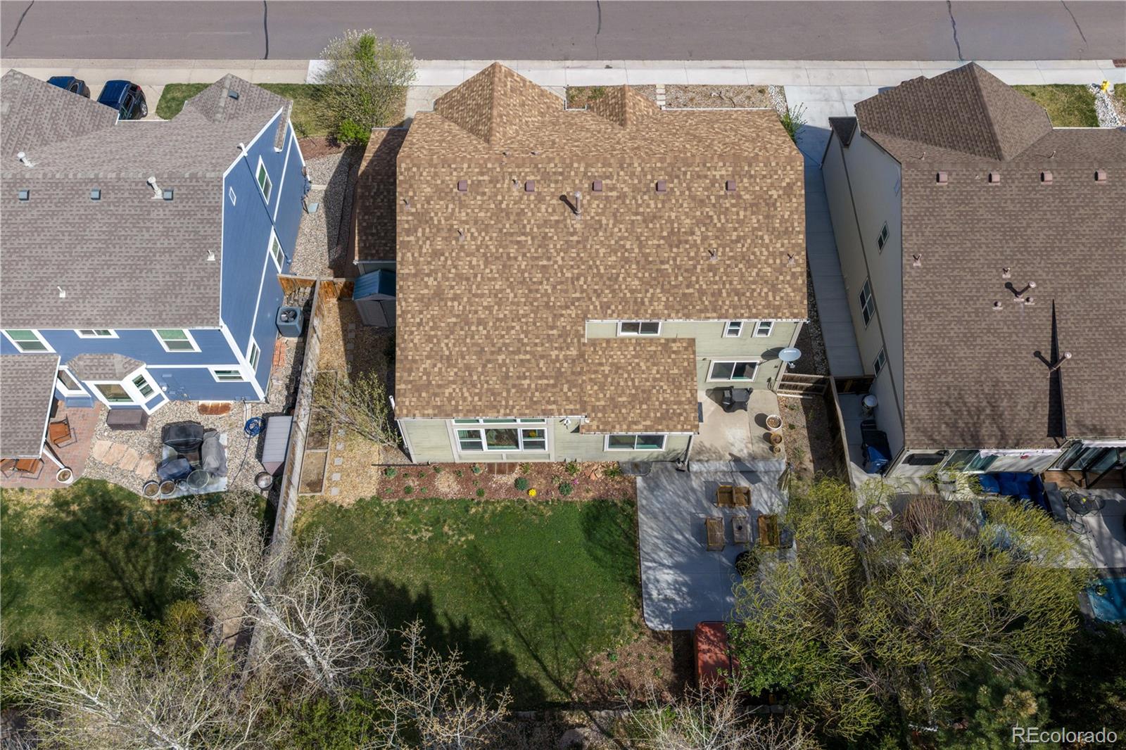 758 Huntington Place Highlands Ranch, CO 80126 - Photo 41 of 46 an aerial view of residential houses with outdoor space